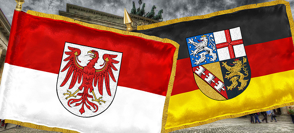 Brandenburg Fahne,  Saarland Fahne, Flagge Brandenburg, Flagge Saarland