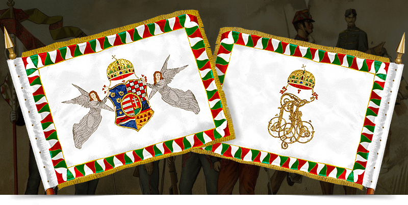1869.mintájú magyar királyi honvéd zászlóalj zászló